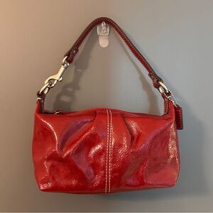Coach Red Patent Leather Wristlet Y2K Mini Bag